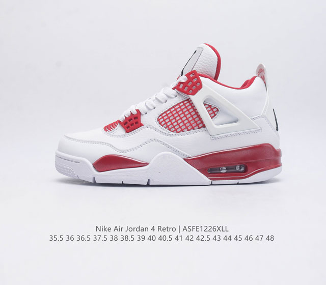 公司级 耐克 Nike Air Jordan 4 Retro Og迈克尔 乔丹aj4代中帮复古休闲运动文化篮球鞋 秉承轻量化的速度型篮球鞋设计思想完成设计 降低