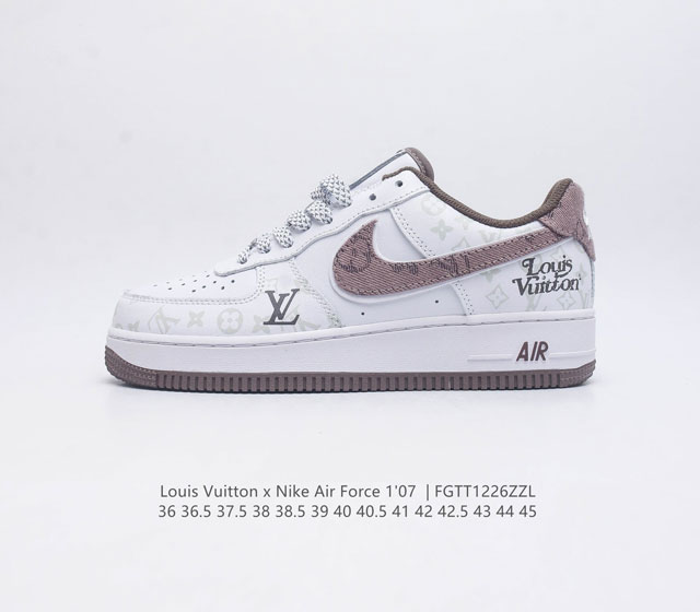 Louis Vuitton X Nike Air Force 1 Low 路易威登联名 耐克 空军一号 Af1 低帮百搭休闲厚底增高运动板鞋 柔软 弹性十足的缓