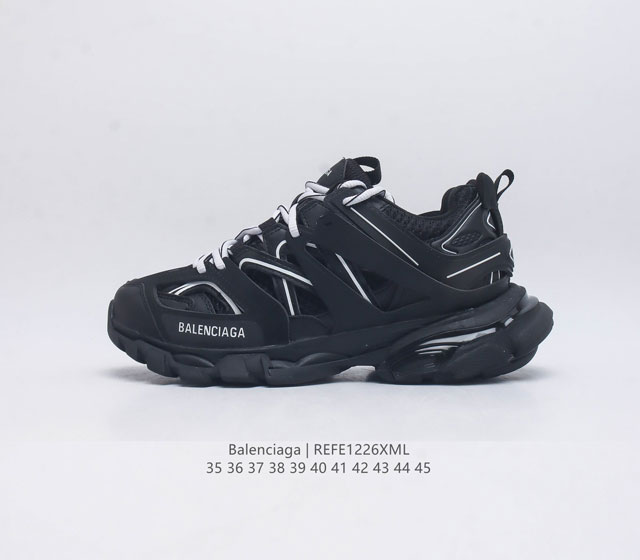 公司级法国高端奢侈品牌-巴黎世家balenciaga Track Trainers 3 0代复古野跑姥爹潮流百搭慢跑鞋 原版一致配件防尘袋及附送鞋带 全部采用原