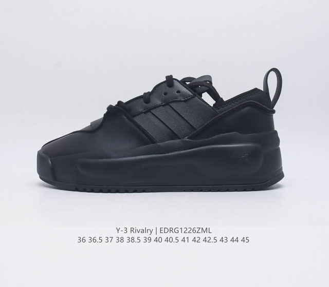 Adidas阿迪达斯男女士rivalry Y-3 皮质运动鞋 Rivalry 厚底增高经典运动鞋 这款y-3经典运动鞋 脱胎于80年代风靡一时的adidas R