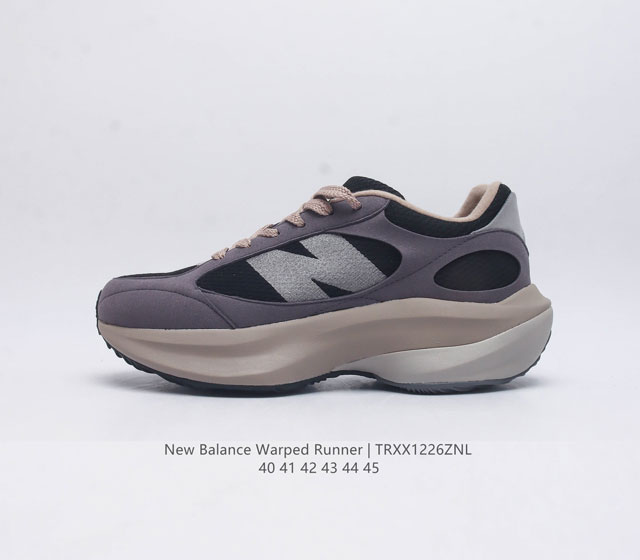 椰香扑鼻new Balance Warped Runner新款老爹鞋 厚底增高休闲复古运动跑步鞋 Beam大底提供足步弓支撑 解构皮革 用猪巴革拼接透气网眼 后