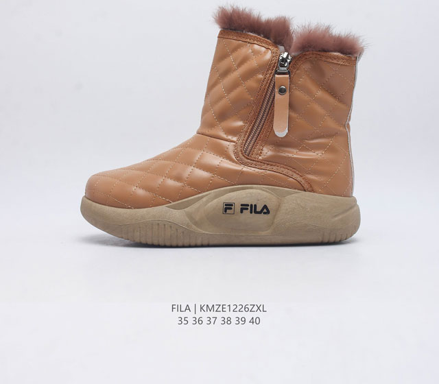 斐乐 冬季加绒 雪地靴 新款女鞋高帮靴 Fila Raf Simons Matrixspirith 意大利百年经典运动品牌 网红单品 小红书推荐爆款 Fila斐