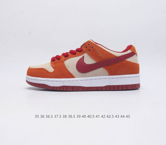 二层皮 耐克 Nike Sb Dunk Low Pro 男 女滑板鞋 经典复古运动鞋 采用低帮设计 塑就经典 Dunk 风格 鞋垫后跟搭载 Zoom Air 气 - 点击图像关闭