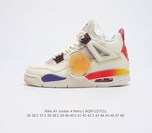 耐克 Nike Air Jordan 4 Retro Og迈克尔 乔丹aj4代乔4 中帮复古休闲运动文化篮球鞋 秉承轻量化的速度型篮球鞋设计思想完成设计 降低重