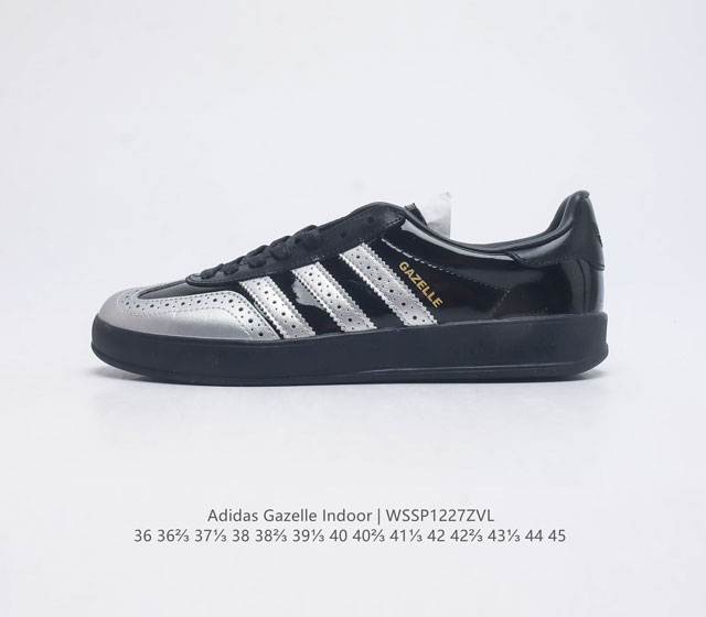 阿迪达斯 Adidas Originals Gazelle Indoor 复古三叶草防滑透明橡胶板鞋经典运动鞋 德训鞋 这款经典鞋 忠于原版设计 缀撞色三条纹和