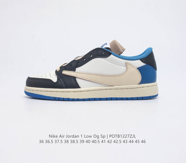 全头层皮 耐克 Nike Air Jordan 1 Low Og Sp Military Blue Aj1乔1 倒勾 低帮篮球鞋 Aj1 乔丹1代 Aj1 乔1