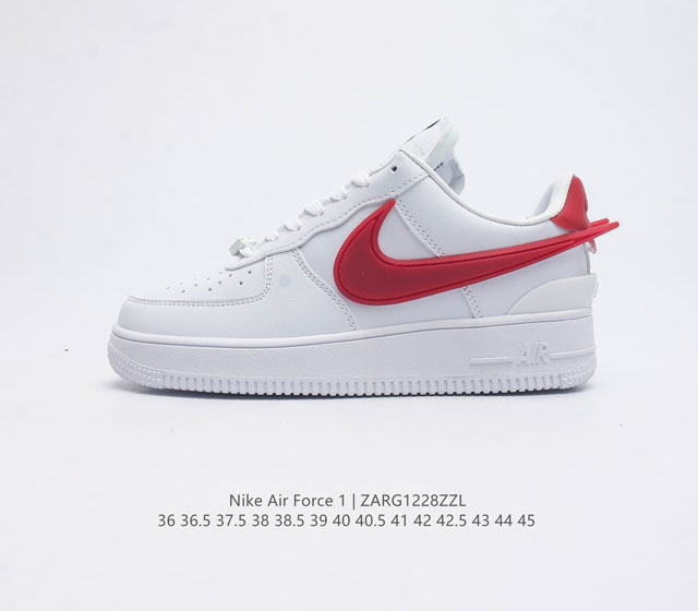 耐克 空军一号 Af1 低帮休闲运动板鞋 Ambush X Nk Air Force 1'07 Low Sp 空军一号联名 标志性的swoosh延伸至鞋跟之外