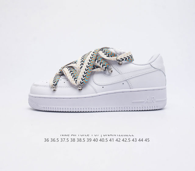 耐克 Nike Air Force 1 07 空军一号af1 低帮解构绑带 宽面鞋带 厚底增高百搭休闲运动板鞋 柔软 弹性十足的缓震性能和出色的中底设计 横跨复