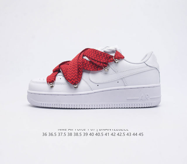 耐克 Nike Air Force 1 07 空军一号af1 低帮解构绑带 宽面鞋带 厚底增高百搭休闲运动板鞋 柔软 弹性十足的缓震性能和出色的中底设计 横跨复