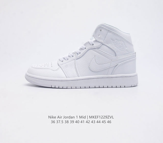 耐克 Nike Air Jordan 1 Mid 男女子篮球鞋时尚轻盈板鞋aj1乔1运动鞋 乔丹一代 高帮复古休闲篮球鞋 Air Jordan 1 Mid 搭载