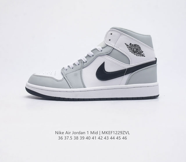 耐克 Nike Air Jordan 1 Mid 男女子篮球鞋时尚轻盈板鞋aj1乔1运动鞋 乔丹一代 高帮复古休闲篮球鞋 Air Jordan 1 Mid 搭载