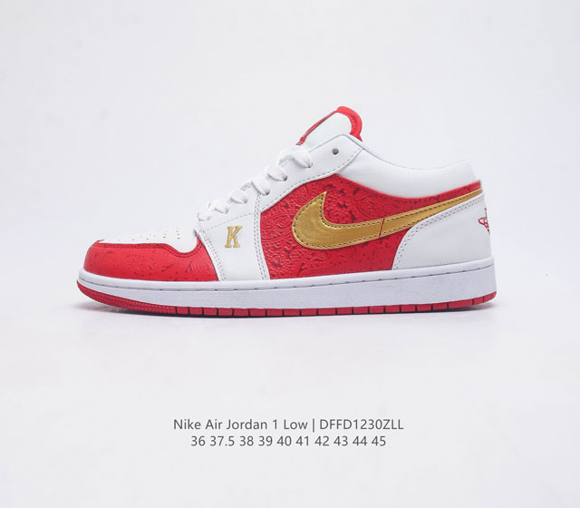 二层皮 耐克 龙年 新年限定 乔丹air Jordan 1 Low Aj1 乔1 乔丹1代 低帮板鞋复古文化休闲运动篮球鞋 从1985 年面世的元年款汲取设计灵