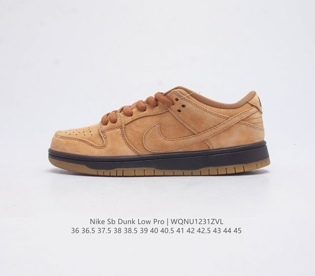 耐克 Nike Sb Dunk Low Pro 男 女滑板鞋 经典复古运动鞋 采用低帮设计 塑就经典 Dunk 风格 鞋垫后跟搭载 Zoom Air 气垫 加衬