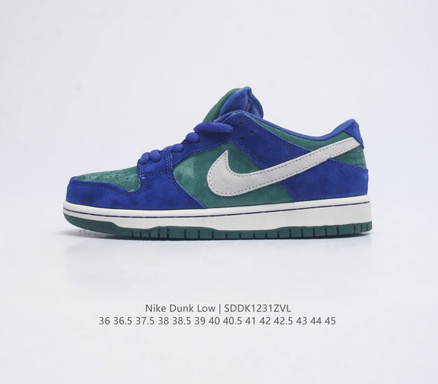 真标 耐克 Nike Dunk Low 运动鞋复古滑板鞋 Sb系列经典运动鞋 采用天然皮革加织物材质 经久耐穿 塑就如元年款 Dunk 般的复古质感 鞋头透气孔