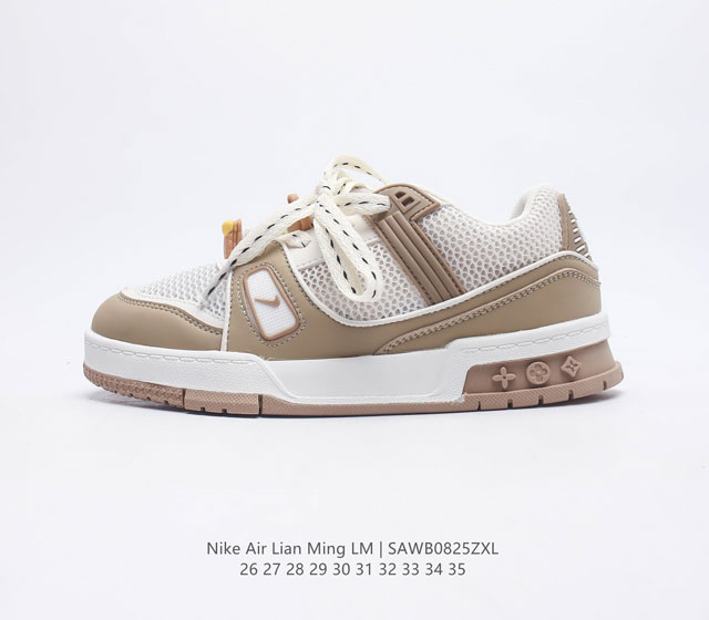 耐克 联名款儿童运动鞋 Nike Sb Dunk Low Pro X Lv 路易威登 联名复古低帮休闲运动滑板板鞋 网面透气百搭慢跑鞋 采用脚感柔软舒适zoom