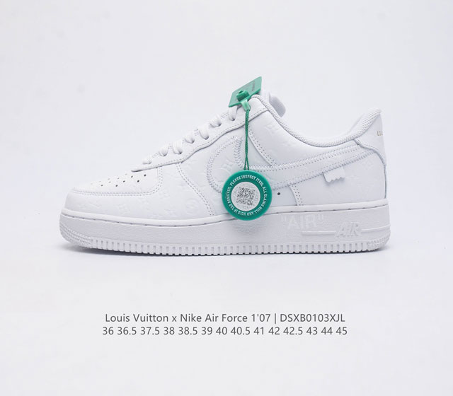 公司级 附赠送logo清洁刷 Af1耐克 Nike Air Force 1 07 Low 空军一号 原楦头原纸板 打造纯正空军版型 Lv联名 专注外贸渠道 全掌