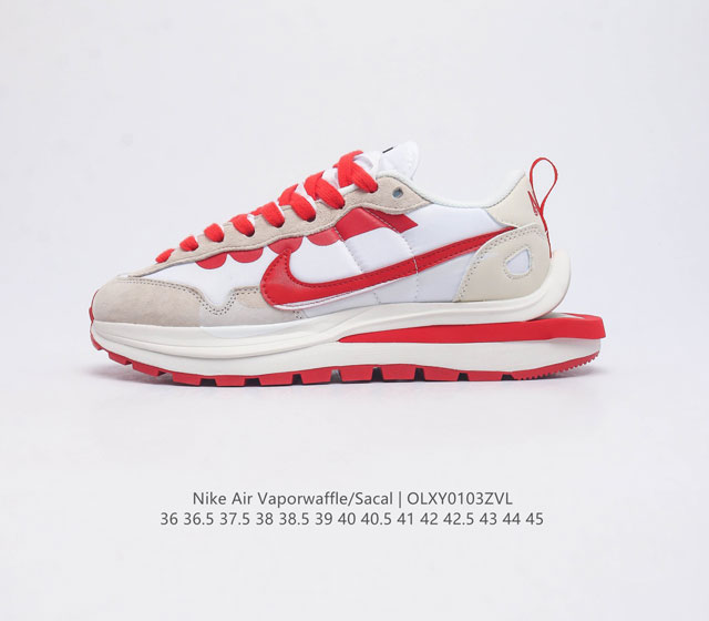 6层组合底 耐克 Sacai X Nike Vaporwaffle 华夫三代3 0 走秀重磅联名款运动鞋 鞋款由pegasus与vaporfly两款鞋型的设计元