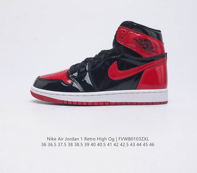 耐克 男女运动鞋 Nike Air Jordan 1 Retro High Og 乔丹一代aj1 乔1 Aj1 篮球鞋复刻运动鞋 皮面高帮板鞋的设计灵感源自运动