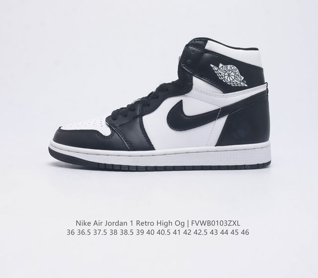 耐克 男女运动鞋 Nike Air Jordan 1 Retro High Og 乔丹一代aj1 乔1 Aj1 篮球鞋复刻运动鞋 皮面高帮板鞋的设计灵感源自运动