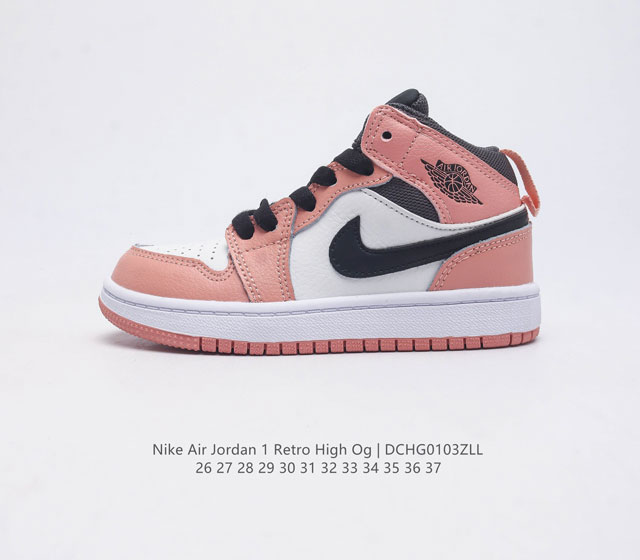 童鞋 耐克 男女童运动鞋 Nike Air Jordan 1 Retro High Og 乔丹一代aj1 乔1 Aj1 篮球鞋复刻儿童运动鞋 皮面高帮板鞋的设计