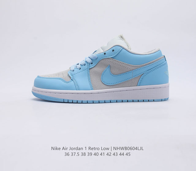 耐克 乔丹 1代 Air Jordan 1 Low Aj1 乔1 乔丹一代低帮复古文化休闲运动篮球鞋 1985 年面世的元年款汲取设计灵感 采用简洁大方的经典外