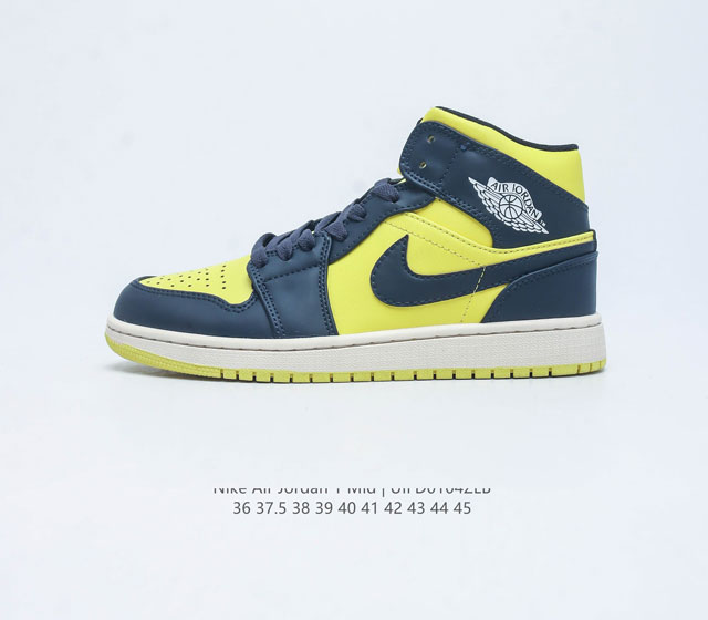 耐克 Nike Air Jordan 1 Mid 男女子篮球鞋时尚轻盈板鞋aj1乔1运动鞋 乔丹一代 高帮复古休闲篮球鞋 Air Jordan 1 Mid 搭载