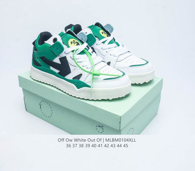 当红美潮 设计师独立品牌off-White C O Virgil Abloh Out Of Office Low-Top Leather Ow联名 箭头off-