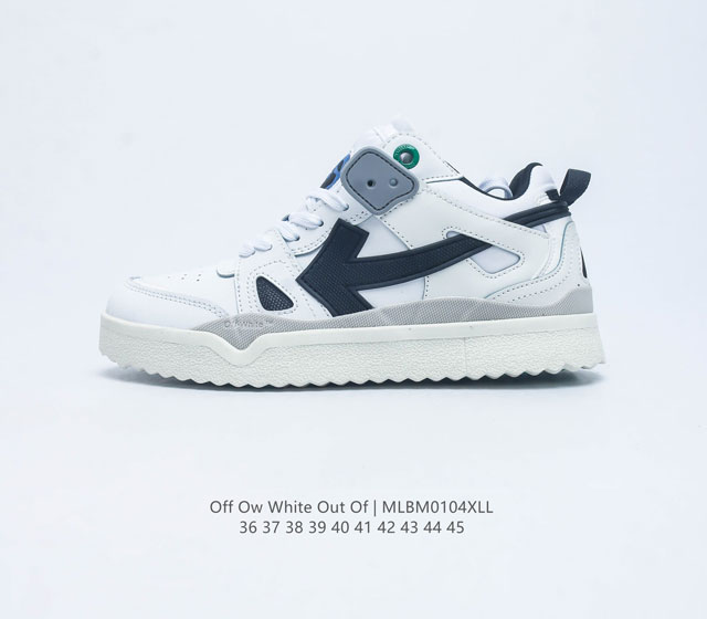 当红美潮 设计师独立品牌off-White C O Virgil Abloh Out Of Office Low-Top Leather Ow联名 箭头off-