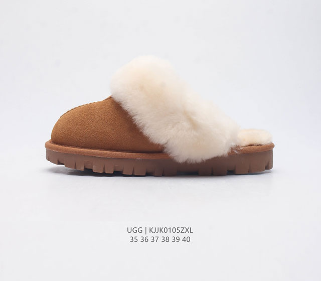 Ugg 棉拖 雪地靴 俏皮可爱的百变造型 美国轻奢品牌ugg 平底系列冬季羊毛一体雪地休闲保暖毛毛家居包头棉拖鞋 官方同步包装 检验标 材料采用原厂防污防水皮料