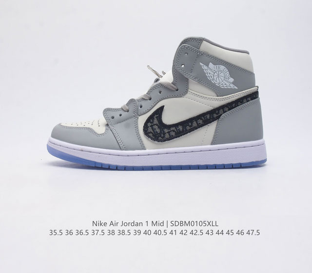 耐克 Nike Air Jordan 1 Mid 男女子篮球鞋时尚轻盈板鞋aj1乔1运动鞋 乔丹一代 高帮文化百搭休闲篮球鞋 真标原盒制 原楦原底数据开发版型