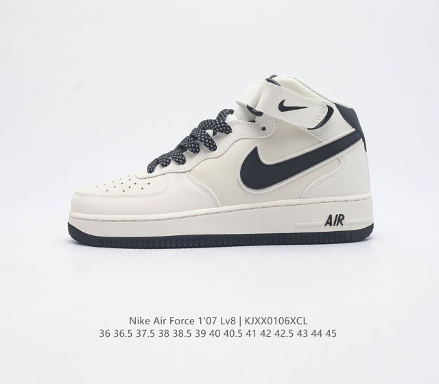 公司级nk Air Force 1'07 Mid Af1耐克 空军一号 Af1 中帮 魔术贴 原楦头原纸板 打造纯正空军版型 专注外贸渠道 全掌内置蜂窝气垫 原