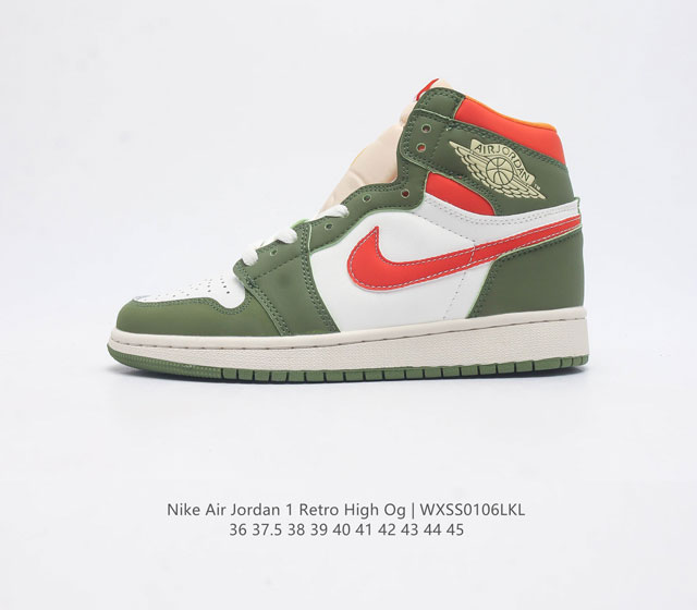 耐克 男女运动鞋 Nike Air Jordan 1 Retro High Og 乔丹一代aj1 乔1 Aj1 篮球鞋复刻运动鞋 采用软质二层皮革鞋面材质 原厂