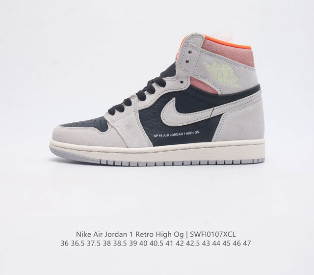 耐克 男女运动鞋 Nike Air Jordan 1 Retro High Og 乔丹一代aj1 乔1 Aj1 篮球鞋复刻运动鞋 皮面高帮板鞋的设计灵感源自运动