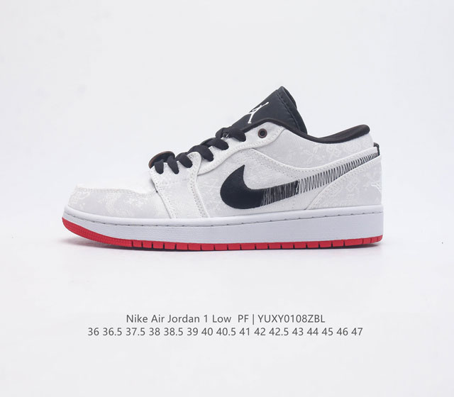 公司级 耐克 乔丹1代 Air Jordan 1 Low Aj1 乔1 低帮复古文化休闲运动篮球鞋 从1985 年面世的元年款汲取设计灵感 采用简洁大方的经典外