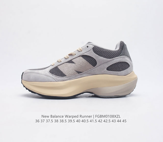 椰香扑鼻new Balance Warped Runner新款老爹鞋 厚底增高休闲复古运动跑步鞋 Beam大底提供足步弓支撑 解构皮革 用猪巴革拼接透气网眼 后