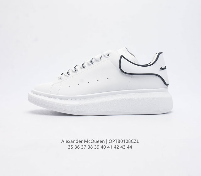 Alexandermcqueen 亚历山大 麦昆mcq 运动小白鞋厚底增高闪尾光滑牛皮平底鞋休闲鞋 时尚男女板鞋潮运动鞋 火爆到大街小巷无人不知 无人不晓的境界