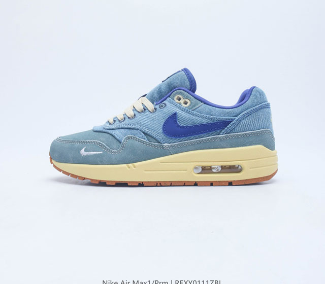 耐克 Nike Air Max 1 Prm 男女子气垫缓震慢跑鞋 复古厚底增高运动鞋 从法国建筑中汲取设计灵感 兼具运动风范和时尚格调 是此系列起初搭载 Air