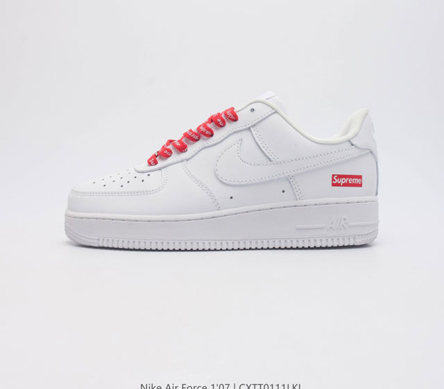 真标 耐克 Superme X Air Force 1 07 空军联名 Cu9225-100 空军一号 Af1 Af1 低帮百搭运动板鞋 原鞋开版 独家私模 打