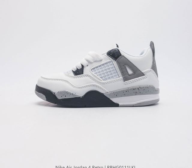 童鞋 耐克 Nike Air Jordan 4 Retro Og迈克尔 乔丹aj4代 Aj4 乔4 乔丹4代 中帮复古休闲运动文化篮球鞋儿童运动鞋 秉承轻量化的