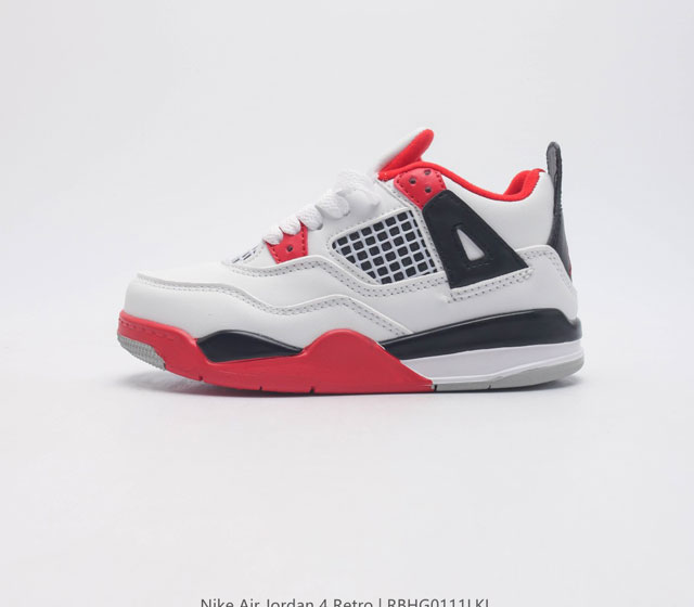 童鞋 耐克 Nike Air Jordan 4 Retro Og迈克尔 乔丹aj4代 Aj4 乔4 乔丹4代 中帮复古休闲运动文化篮球鞋儿童运动鞋 秉承轻量化的