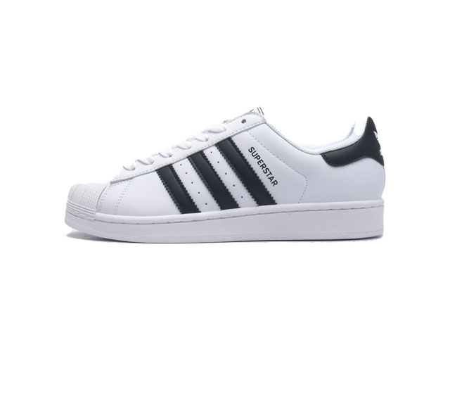 阿迪达斯 Adidas Superstar 三叶草经典贝壳头系列 新款休闲板鞋潮流男女士运动鞋 鞋面柔软皮革材质 标志性的贝壳鞋头 锯齿三条纹 简约的线条 就连