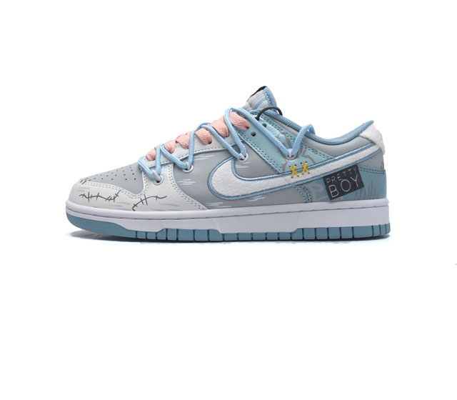 耐克 Nike Dunk Low Retro 运动鞋复古解构绑带板鞋 双鞋带 路易威登联名款 作为 80 年代经典篮球鞋款 起初专为硬木球场打造 后来成为席卷街