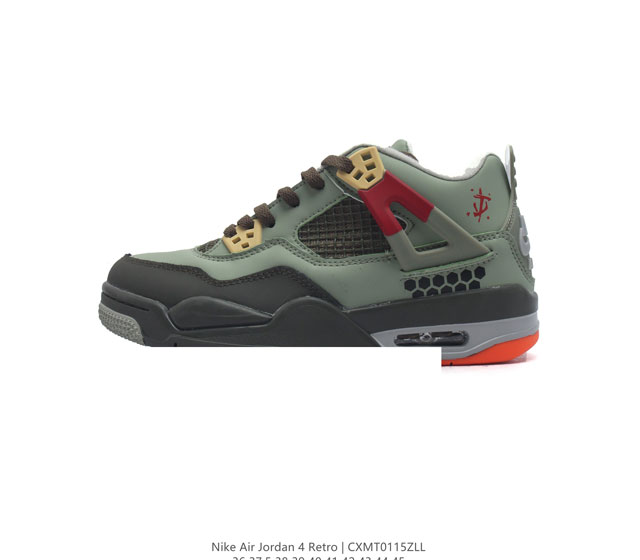 耐克 Nike Air Jordan 4 Retro Og迈克尔 乔丹aj4代乔4 中帮复古休闲运动文化篮球鞋 秉承轻量化的速度型篮球鞋设计思想完成设计 降低重