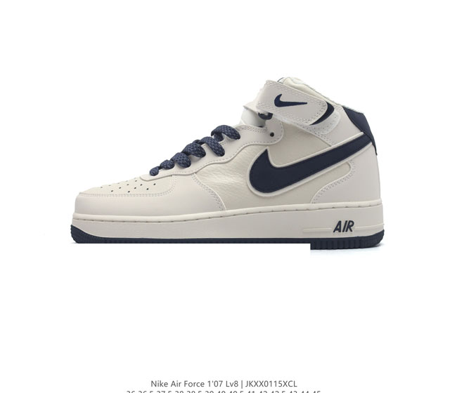 公司级nk Air Force 1'07 Mid Af1耐克 空军一号 Af1 中帮 魔术贴 原楦头原纸板 打造纯正空军版型 专注外贸渠道 全掌内置蜂窝气垫 原