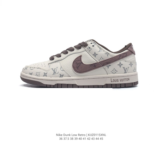 耐克 Nike Dunk Low Retro 运动鞋复古板鞋 路易威登联名款 作为 80 年代经典篮球鞋款 起初专为硬木球场打造 后来成为席卷街头的时尚标杆 现