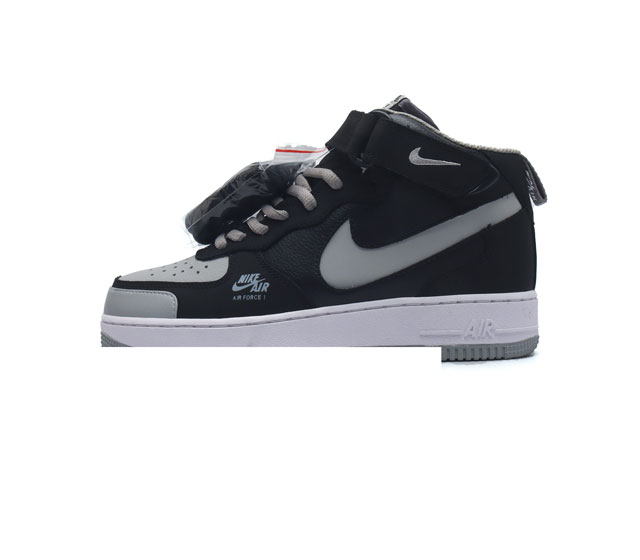 新品出货 海外限定发售 公司级 Nike Air Force 1 Premium 影子灰配色 空军一号中帮休闲板鞋 定制皮料 3M反光 原楦头原纸板 纯正版型