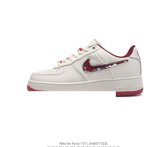 耐克 Nike Air Force 1 07 空军一号af1 低帮百搭厚底增高休闲运动板鞋 柔软 弹性十足的缓震性能和出色的中底设计 横跨复古与现代的外型结合