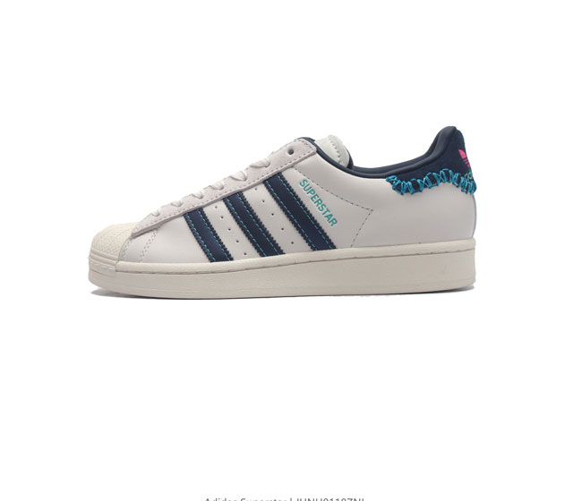 阿迪达斯 Adidas Superstar 三叶草经典贝壳头系列 新款休闲板鞋潮流男女士运动鞋 鞋面柔软皮革材质 标志性的贝壳鞋头 锯齿三条纹 简约的线条 就连