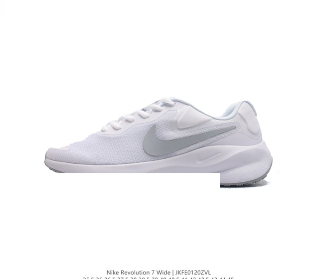 公司级 耐克 Nike Revolution 7 Wide 男女子公路跑步鞋 宽版 厚底增高老爹鞋透气网面运动鞋 采用柔软缓震设计 具有出色支撑力 为你开启跑步