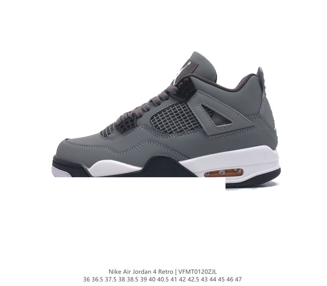 公司级 耐克 Nike Air Jordan 4 Retro Og迈克尔 乔丹aj4代乔4 中帮复古休闲运动文化篮球鞋 秉承轻量化的速度型篮球鞋设计思想完成设计